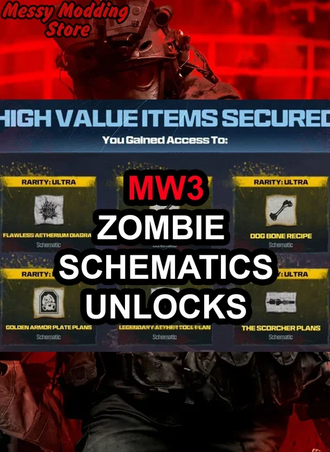 Modern Warfare III: Zombie Schematics Unlocks — MessyModdingStore