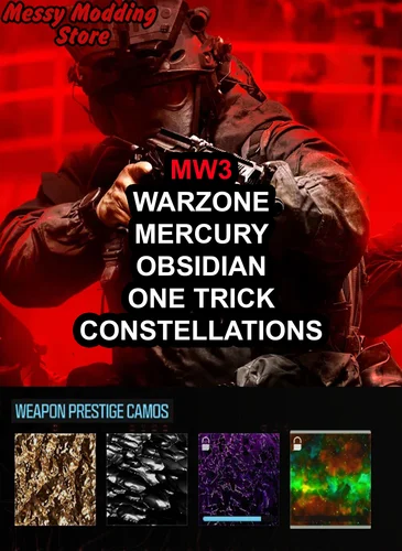 Modern Warfare III / Warzone: Mercury, Obsidian, One Trick, Constellation's End Camo Unlock (All 4 Camo Unlock) — MessyModdingStore