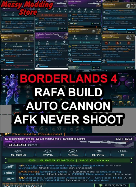 Borderlands 4 – New Rafa Build – Auto Cannon – AFK Build (Never Shoot) — MessyModdingStore