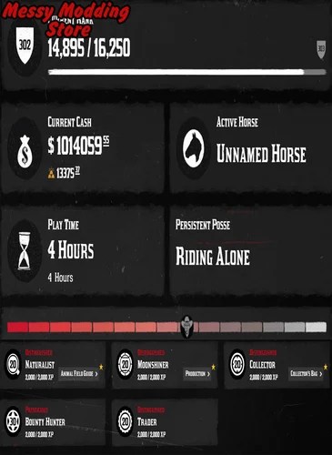 (PC/SOCIALCLUB/EPIC GAMES/STEAM) Red Dead Redemption 2 Modded Account Pre-Made Rank 300 1 Million Cash + 13,358 Gold Bars — MessyModdingStore