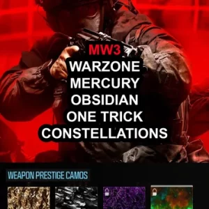 Modern Warfare III / Warzone: Mercury, Obsidian, One Trick, Constellation’s End Camo Unlock (All 4 Camo Unlock)